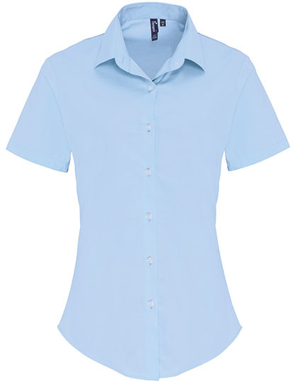 Premier Workwear Women´s Stretch Fit Poplin Short Sleeve Cotton Shirt