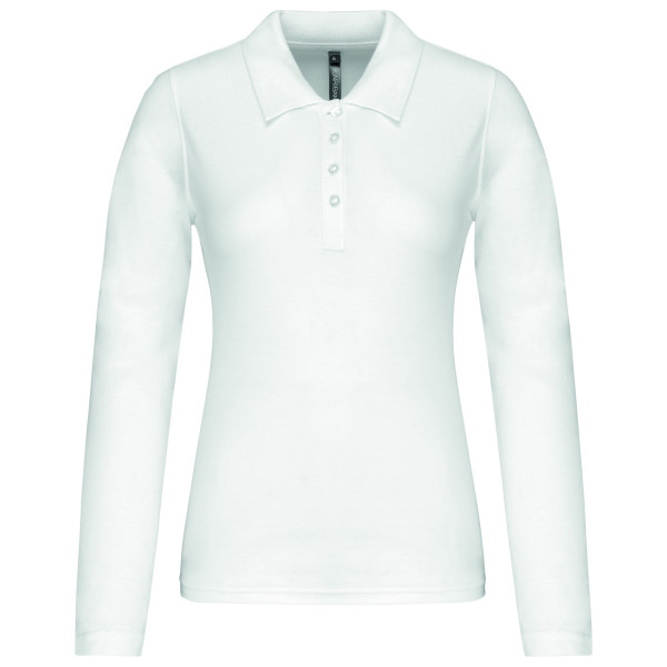 Kariban Damen Langarm-Polohemd. Baumwollpiqué