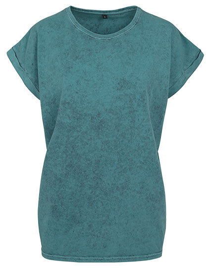 Build Your Brand Ladies´ Acid Washed Extended Shoulder Tee