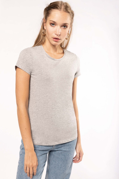 Kariban Kurzarm-Damen-T-Shirt mit Rundhalsausschnitt