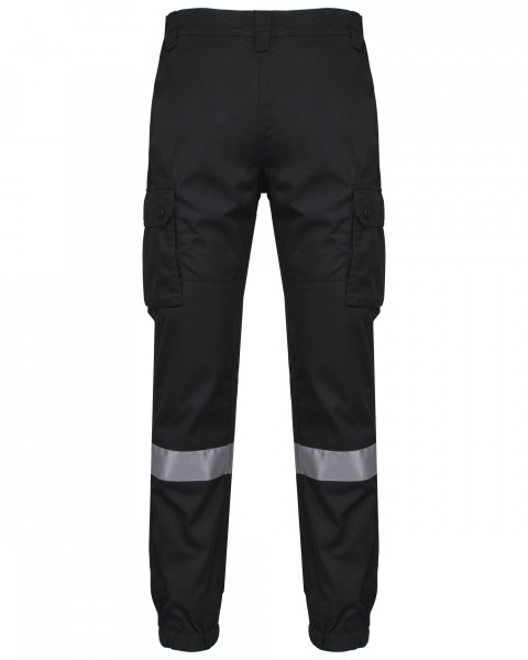 WK. Designed To Work Unisex-Cargo-Hose mit elastischem Saum und reflektierendem Streifen