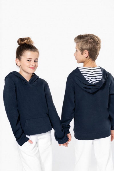 Kariban Kapuzensweatshirt mit kontrastfarbener Kapuze und Motiven für Kinder