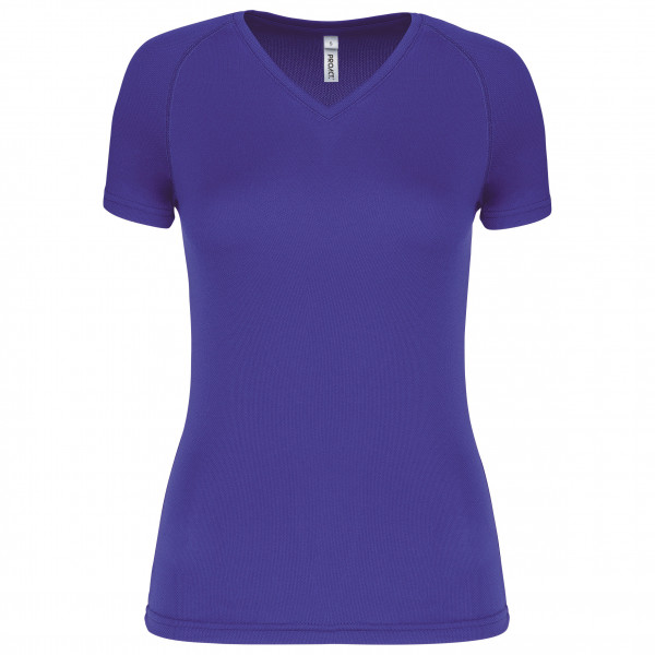 PROACT® Damen Kurzarm-Sportshirt mit V-Ausschnitt