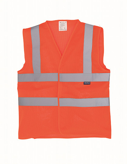 YOKO Hi-Vis Top Cool Recycled Open Mesh Waistcoat