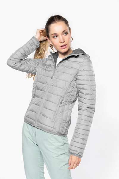 Kariban Leichte Damen-Steppjacke mit Kapuze