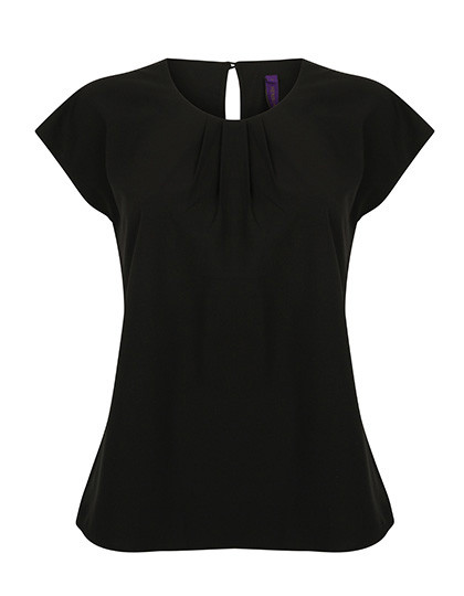 Henbury Ladies´ Pleat Front Short Sleeve Blouse