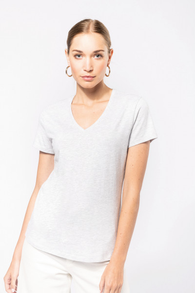 Kariban Ladies short-sleeved V-neck T-shirt