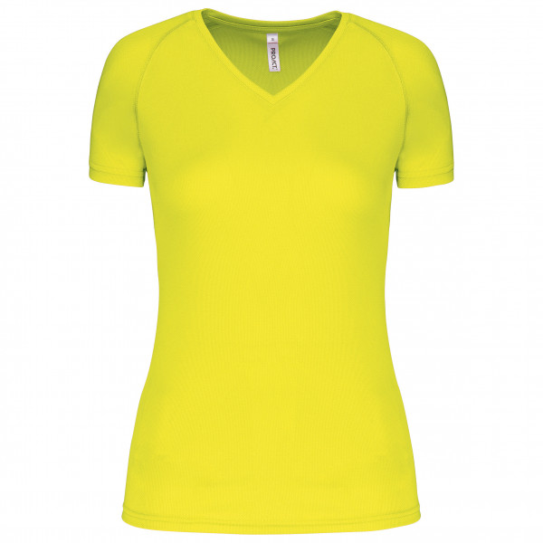 PROACT® Damen Kurzarm-Sportshirt mit V-Ausschnitt