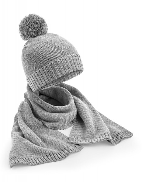 Beechfield Knitted Scarf and Beanie Gift Set