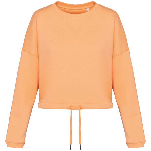 Native Spirit Umweltfreundliches cropped Oversize Damen Sweatshirt mit Rundhalsausschnitt