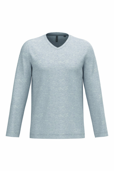 Kariban Mens long-sleeved V-neck T-shirt