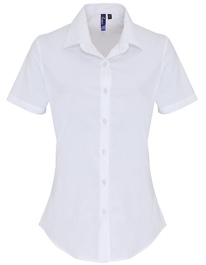 Premier Workwear Women´s Stretch Fit Poplin Short Sleeve Cotton Shirt