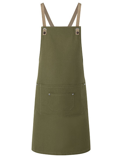 Karlowsky Latzschürze Urban-Nature mit Kreuzbändern und großer Tasche