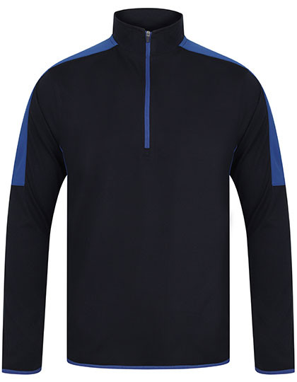 Finden+Hales Adults 1/4 Zip Midlayer With Contrast Panelling