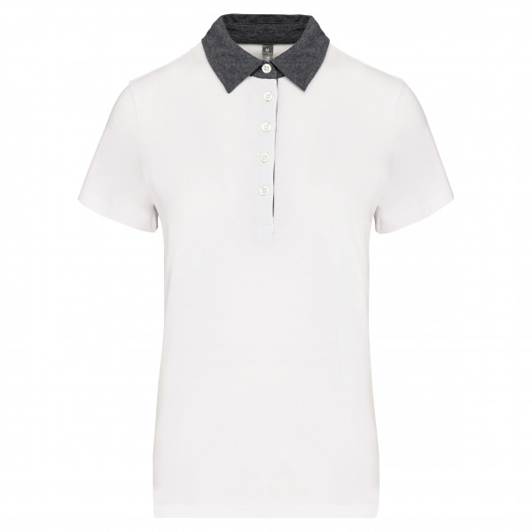 Kariban Zweifarbiges Jersey-Polohemd für Damen