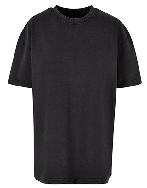 Build Your Brand Ladies Oversized Acid Wash Tee