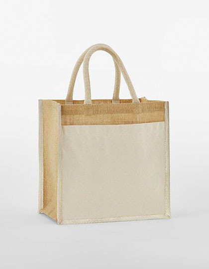 Westford Mill Cotton Pocket Natural Starched Jute Midi Bag
