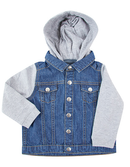 Larkwood Denim Jacket With Fleece Hood And Sleeves