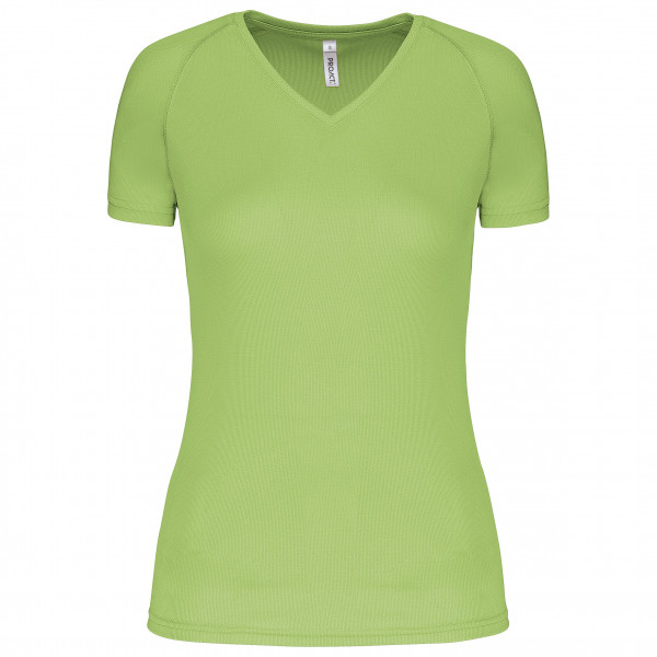 PROACT® Damen Kurzarm-Sportshirt mit V-Ausschnitt