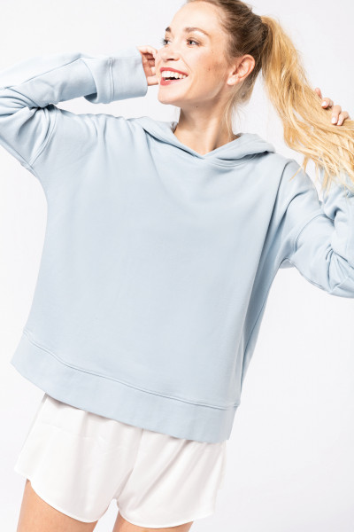 Kariban Bio-Damen-Sweatshirt Lounge mit Kapuze