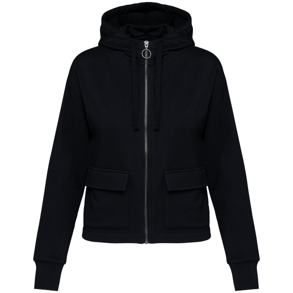 Native Spirit Umweltfreundliches Damen-Kapuzensweatshirt aus French Terry mit Reißverschluss