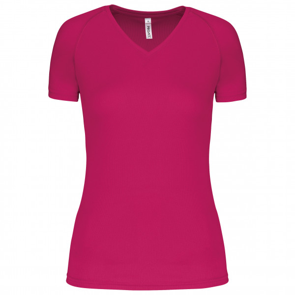 PROACT® Damen Kurzarm-Sportshirt mit V-Ausschnitt