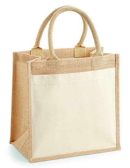 Westford Mill Cotton Pocket Jute Midi Bag