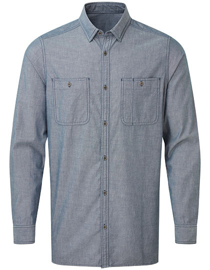 Premier Workwear Men´s Organic Chambray Fairtrade Long Sleeve Shirt