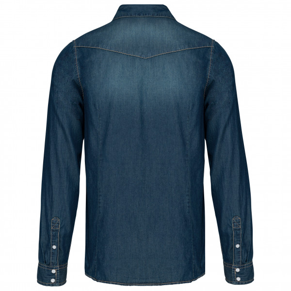 Kariban Herren denim-hemd langarm