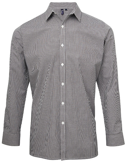 Premier Workwear Men´s Microcheck (Gingham) Long Sleeve Cotton Shirt