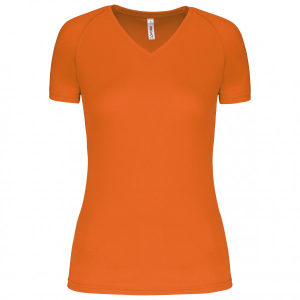 PROACT® Damen Kurzarm-Sportshirt mit V-Ausschnitt