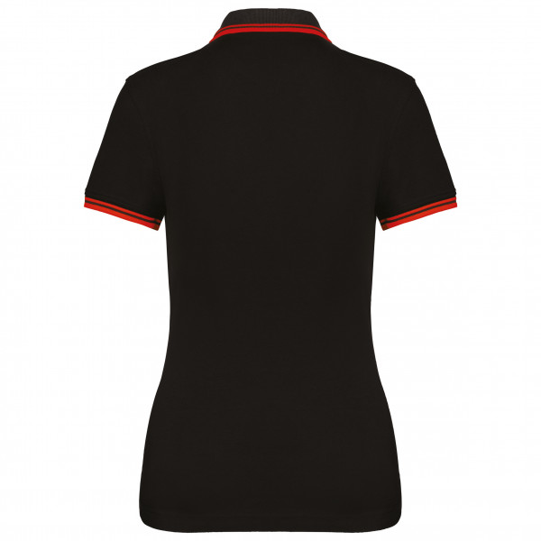Kariban Polohemd für Damen mit kurzen Ärmeln und Streifen
