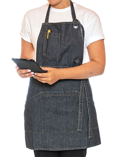 Le Chef Utility Apron Bib Washed Denim