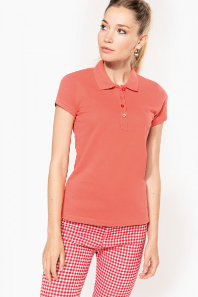 Kariban Damen Kurzarm-Poloshirt. Baumwollpiqué.