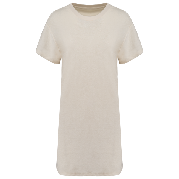 Native Spirit Umweltfreundliches Damen-T-Shirt-Kleid aus Frottee mit überschnittener Schulterpartie