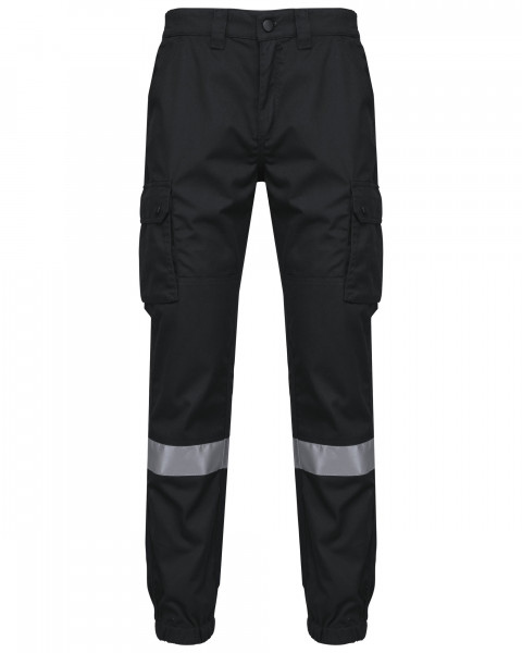 WK. Designed To Work Unisex-Cargo-Hose mit elastischem Saum und reflektierendem Streifen