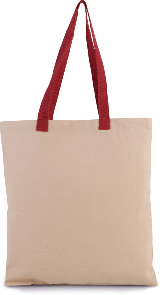 Kimood Flache Shoppingtasche aus Tuch mit kontrastfarbenem Griff