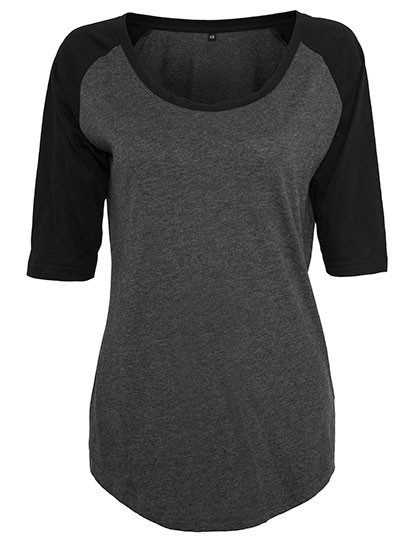 Build Your Brand Ladies´ 3/4 Contrast Raglan Tee