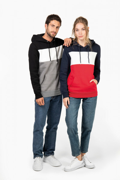 Kariban Dreifarbiges Kapuzensweatshirt, Unisex